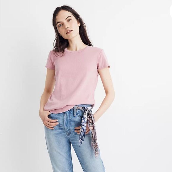 Madewell x Rivet & Thread Ponitelle Vintage Shrunken Pink Tee - Picture 1 of 9